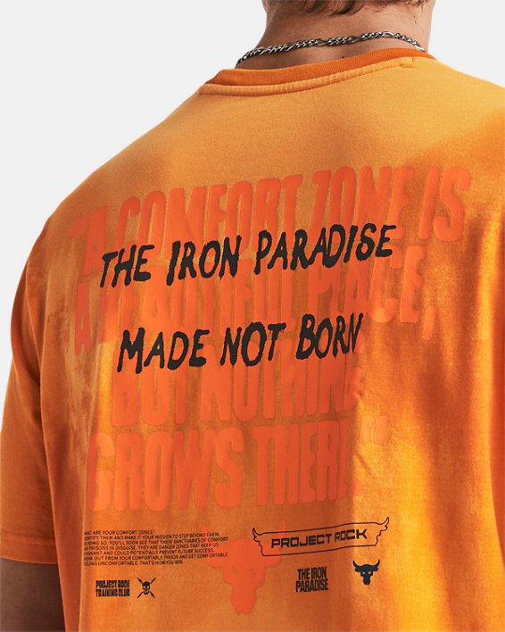 Camiseta de manga corta estampada Project Rock Sun Wash para hombre, Orange, pdpMainDesktop image number 2